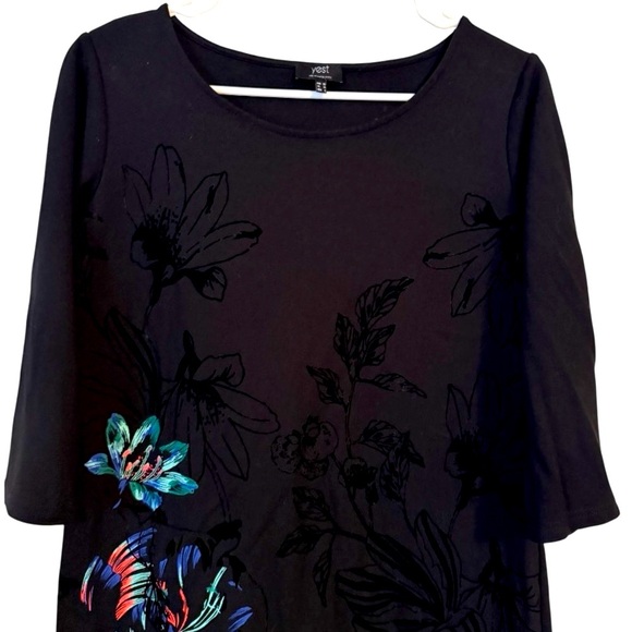 🌹𝗬𝗘𝗦𝗧 𝗕𝗟𝗔𝗖𝗞 𝗦𝗧𝗥𝗘𝗧𝗖𝗛 𝗙𝗟𝗢𝗥𝗔𝗟 𝗚𝗥𝗔𝗣𝗛𝗜𝗖 𝗗𝗘𝗦𝗜𝗚𝗡 𝗠𝗜𝗗𝗜 𝗗𝗥𝗘𝗦𝗦 - Picture 10 of 12